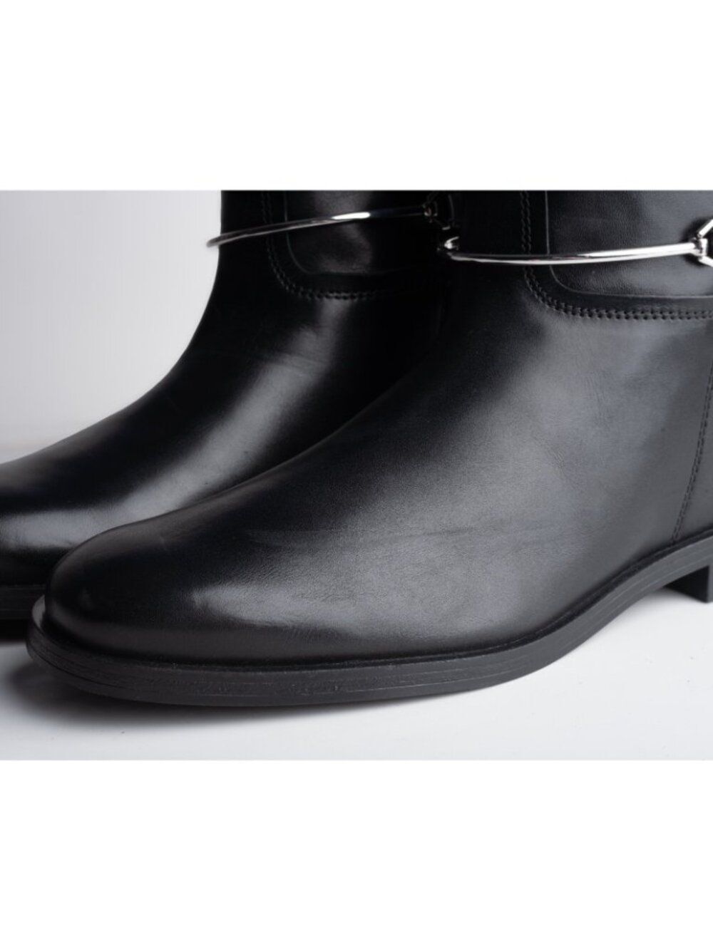 Massimo Dutti Womens Leather Knee High Riding Boots Black Sz US 9 EU 40 NWD - Picture 7 of 10